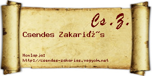 Csendes Zakariás névjegykártya